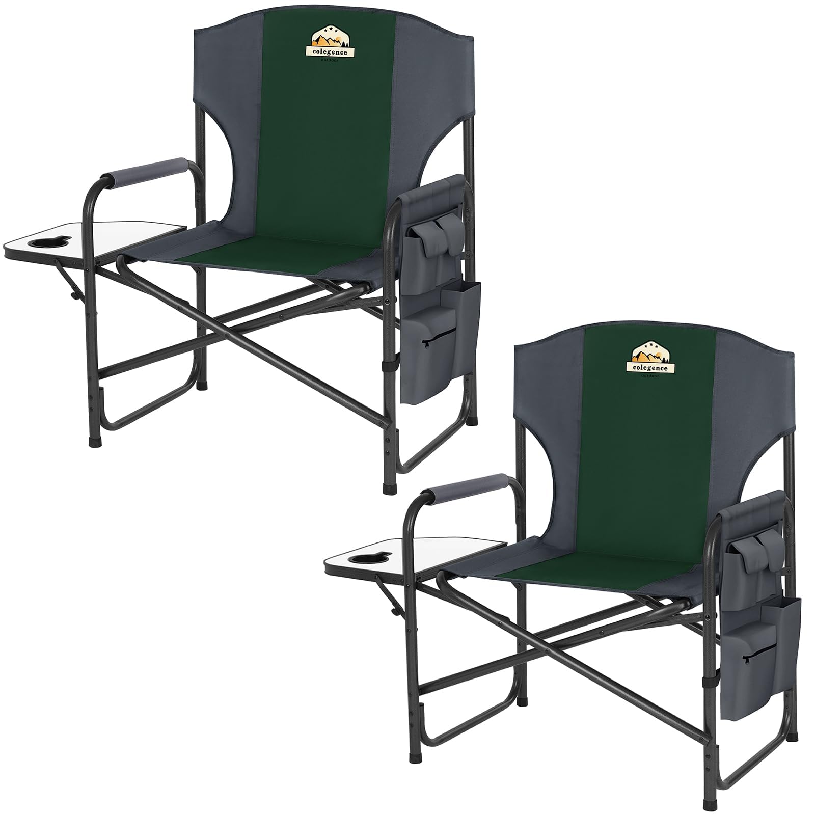 Colegence Directors Chair with a 28-inch wide seat for outdoor comfort.
