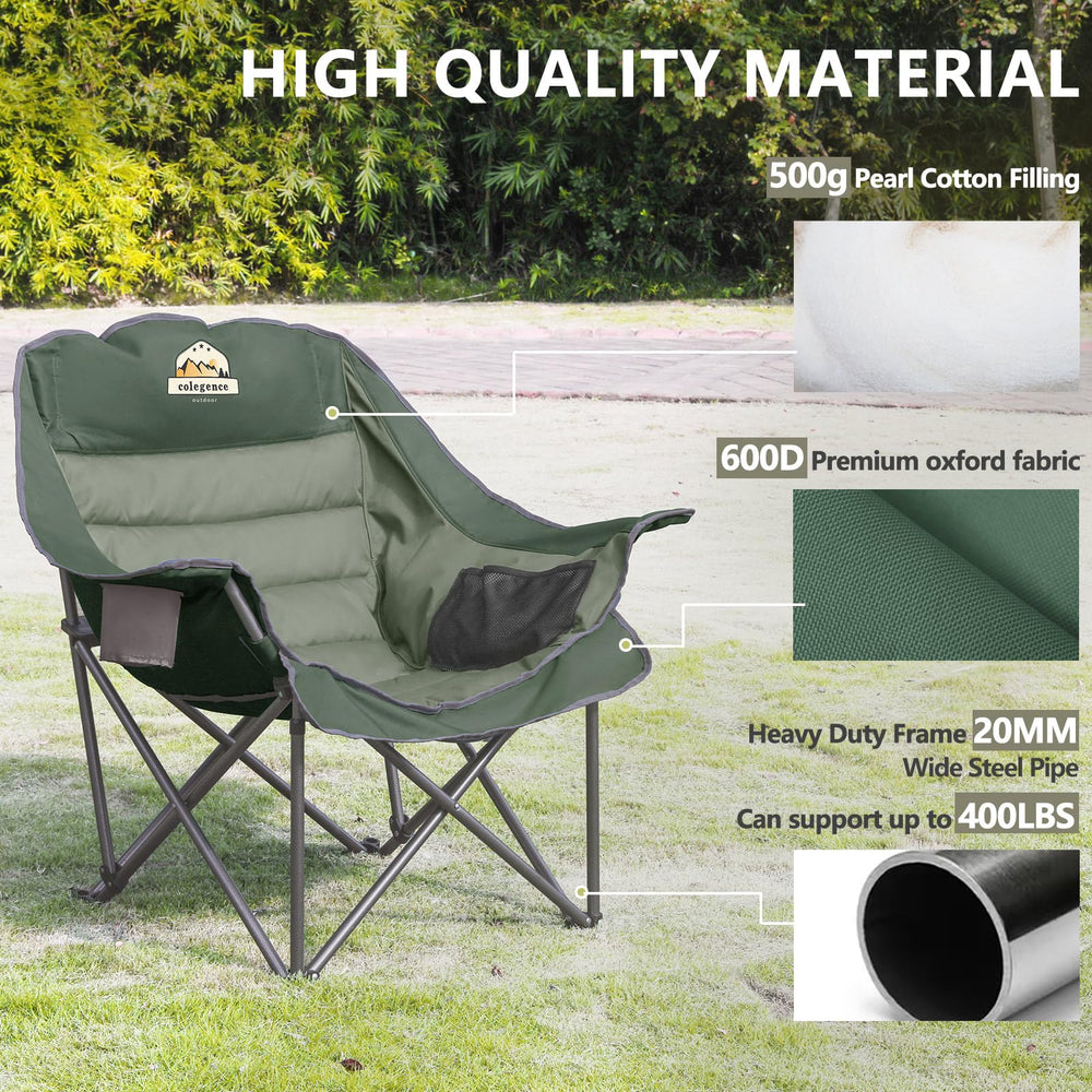 Colegence green color chair adds stylish, functional seating to any outdoor setup.