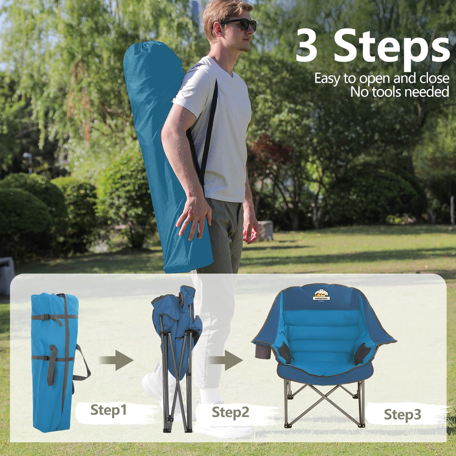 Colegence heavy-duty chair supports up to 450 pounds with durable steel frame.