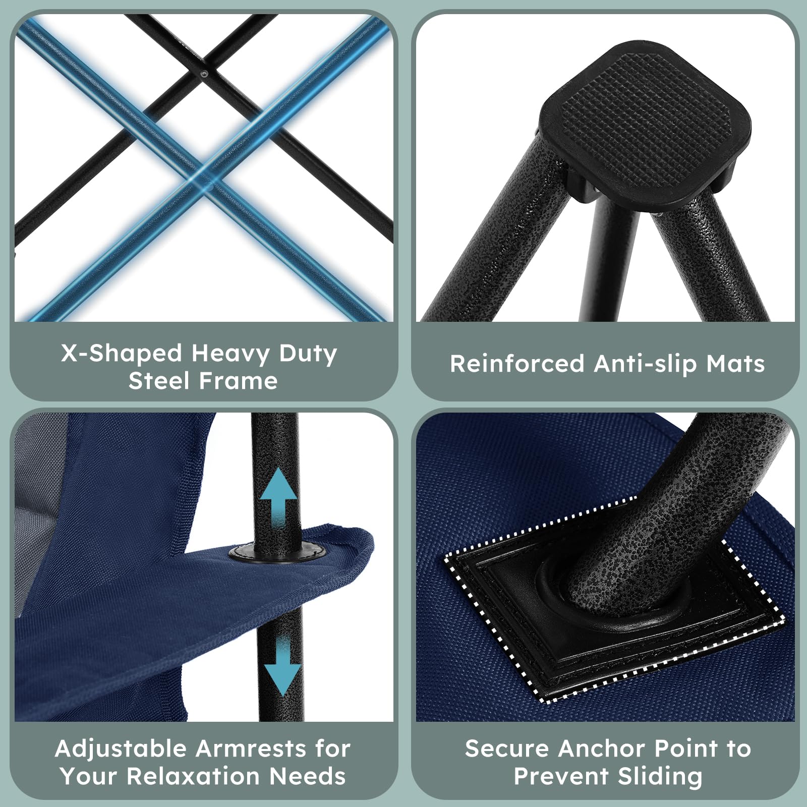Colegence anti-slip feet provide grip on varied surfaces.