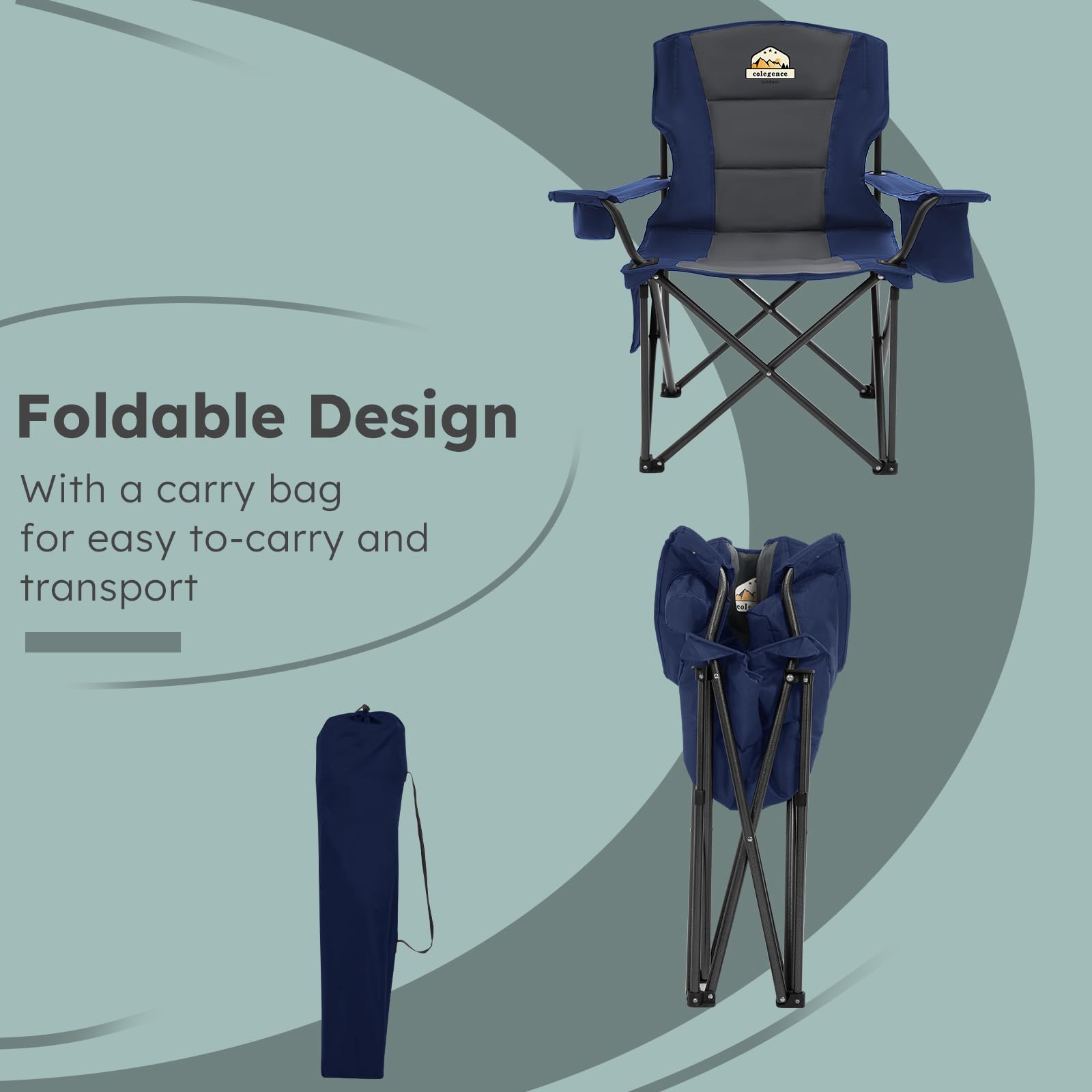 Colegence chair with wide armrests supports relaxed lounging.