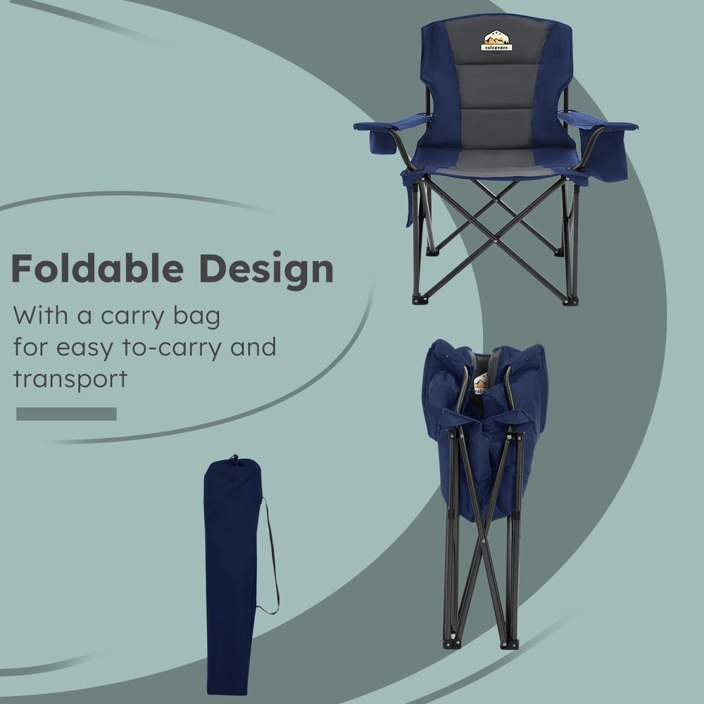 Colegence chair with wide armrests supports relaxed lounging.