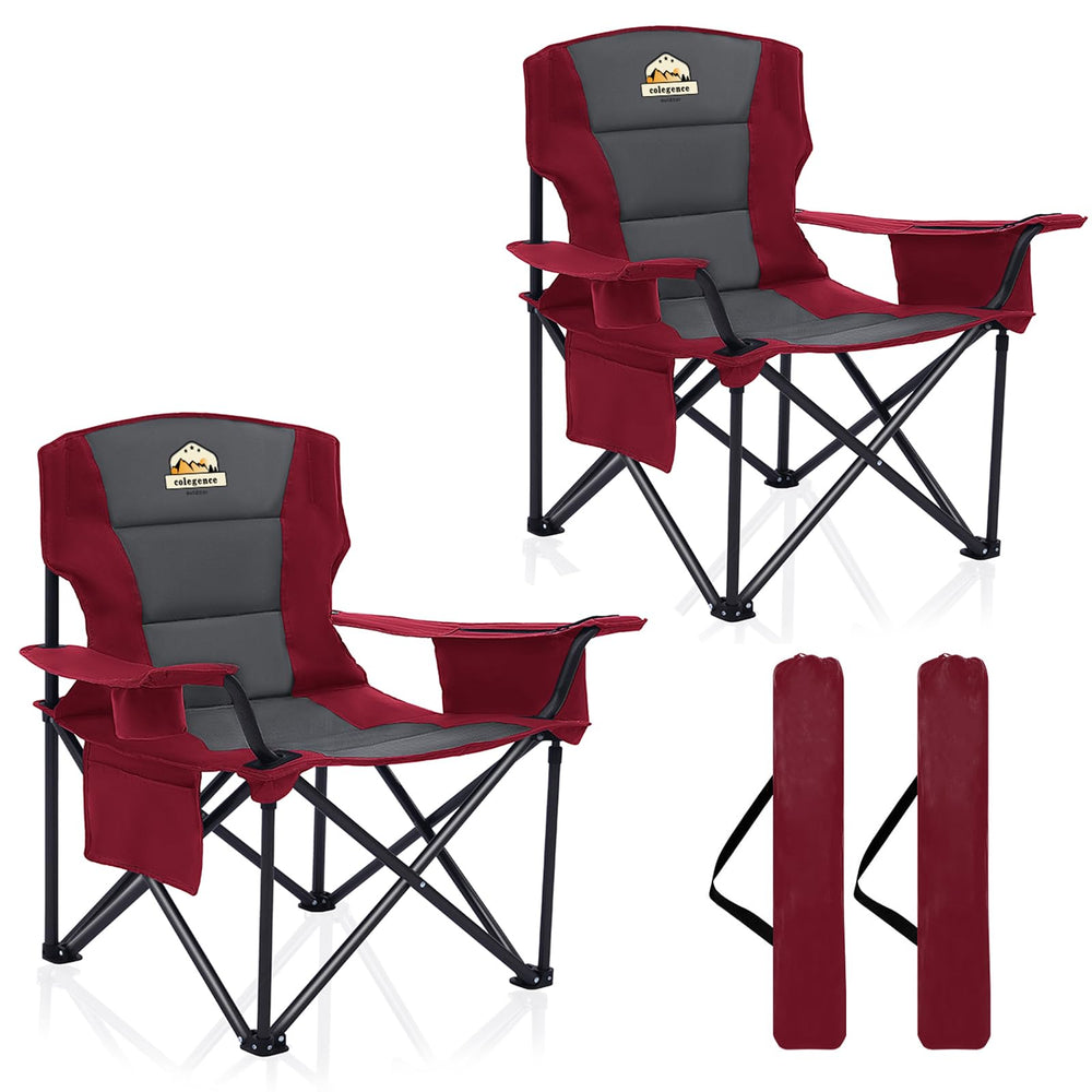 Colegence oversized camping chair front view with spacious seating outdoors