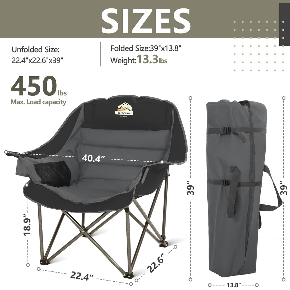 Colegence chair with cup holder and accessible drinks within reach on trails.