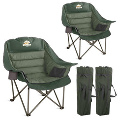 Colegence oversized XL padded camping chair folding-open offers quick setup for outdoor comfort.