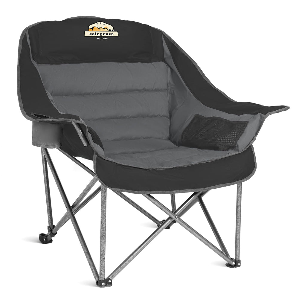 Colegence oversized XL camping chair front view with padded comfort for outdoor seating.