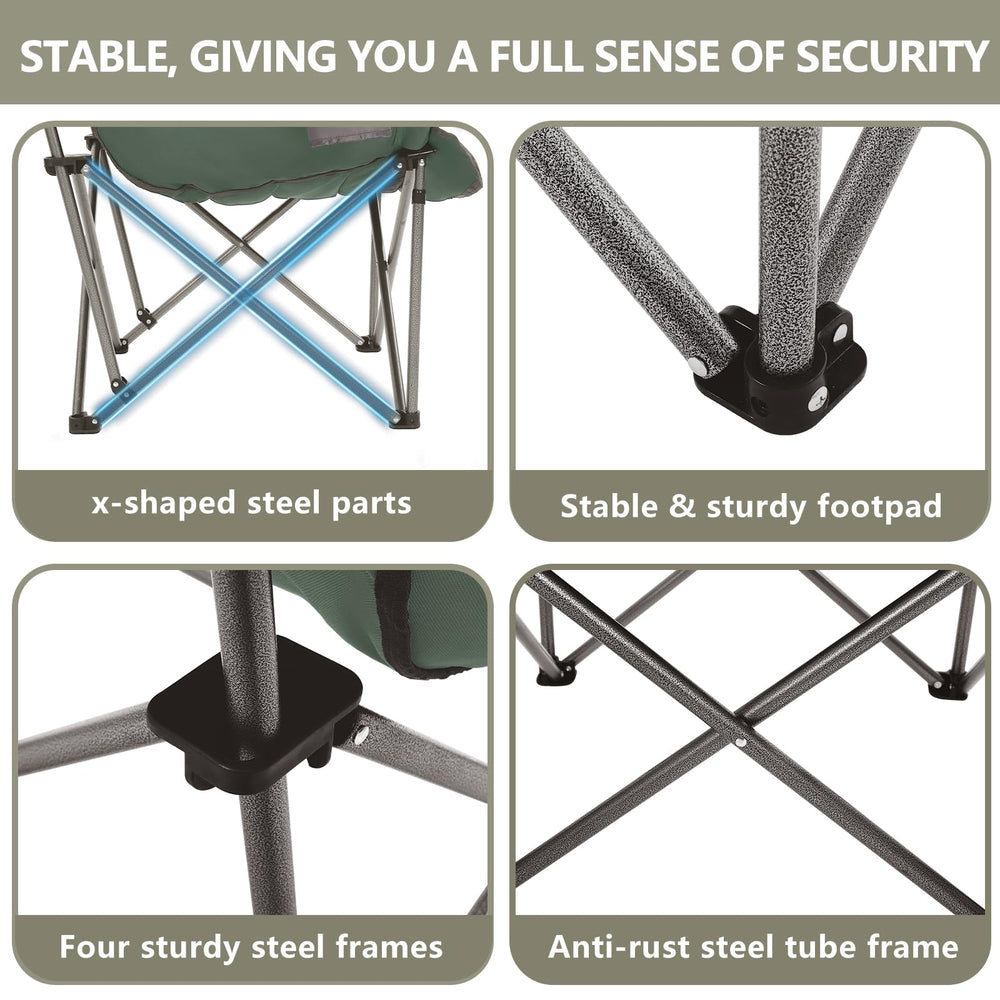 Colegence weather-resistant 600D Oxford fabric keeps chairs easy to clean and ready.