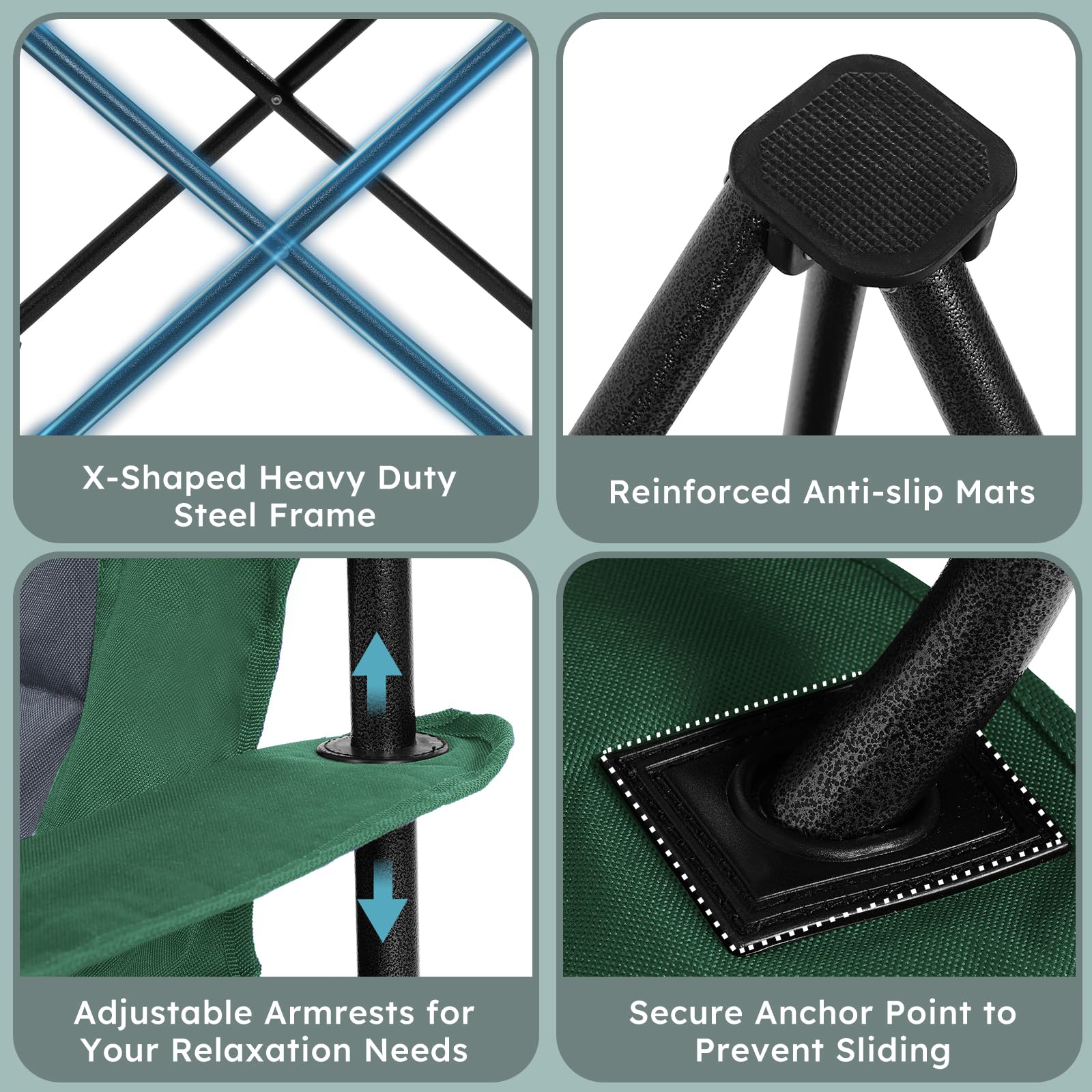 Colegence chair uses 600D Oxford fabric for weather resistance