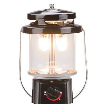 Coleman lantern side profile highlighting stable base for transport