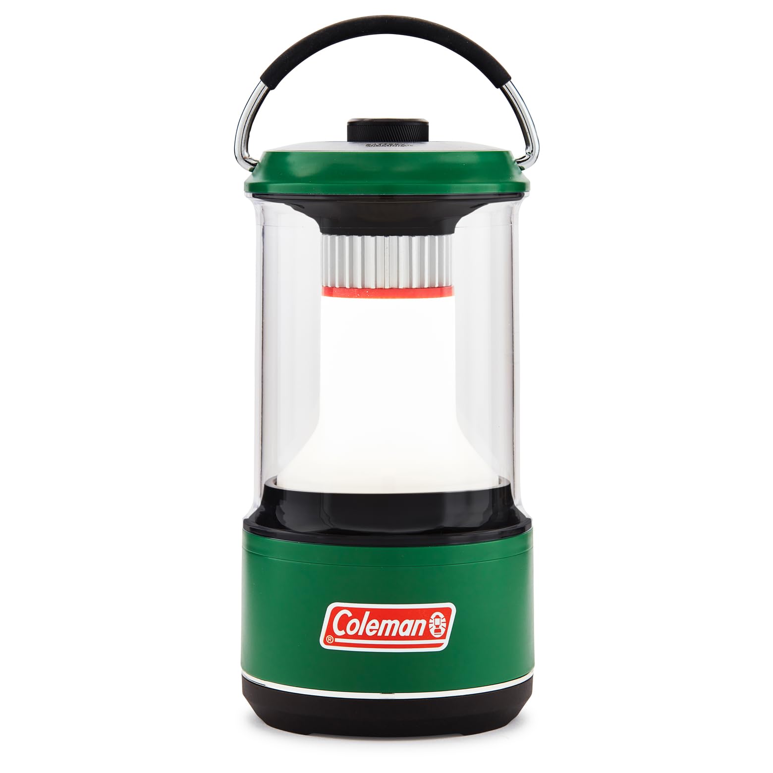 Coleman 1000L LED Lantern beams 12-meter light for campsite visibility.