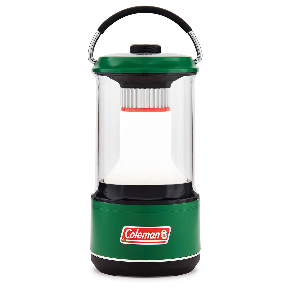 Coleman 1000L LED Lantern beams 12-meter light for campsite visibility.