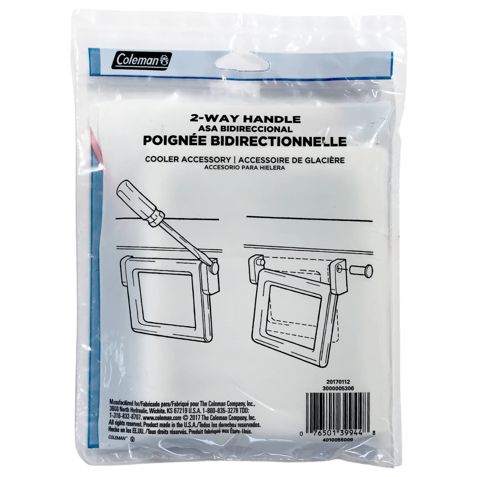 Coleman 2-Way Handle installed on cooler, secure grip and reliable operation