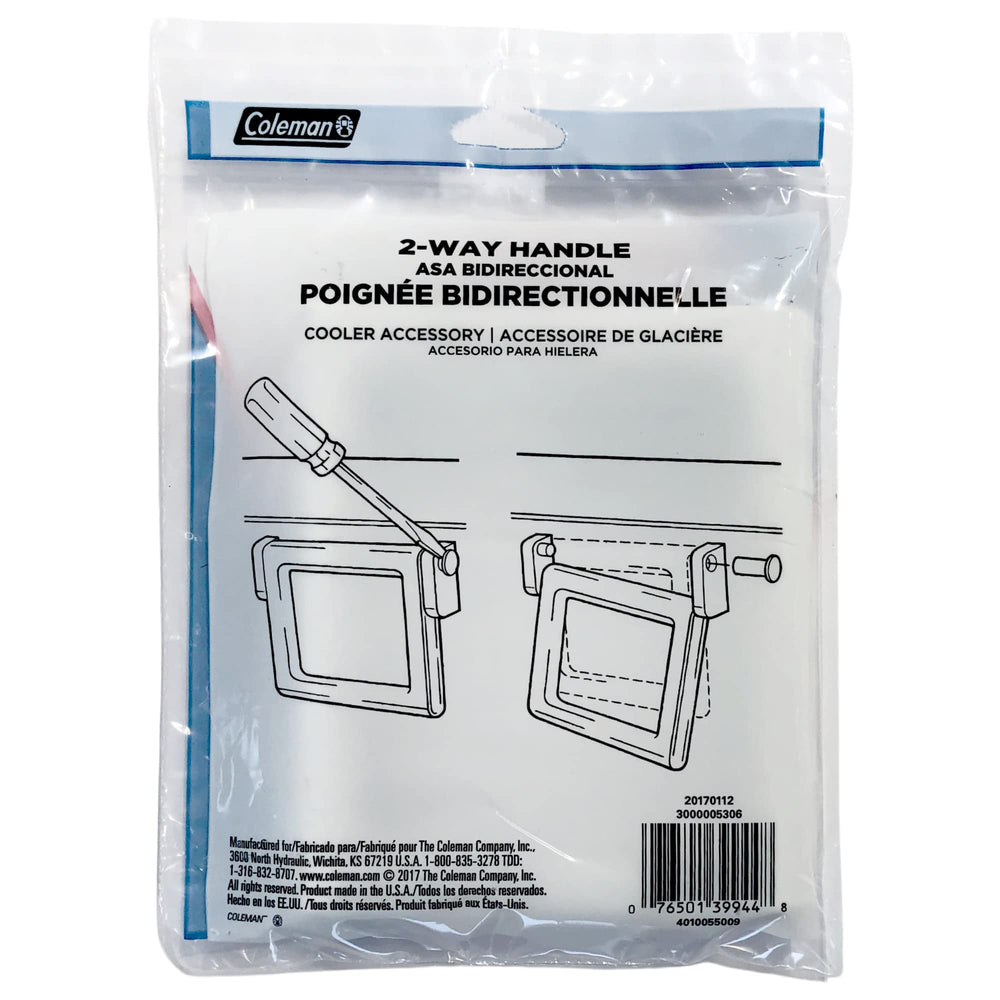 Coleman 2-Way Handle installed on cooler, secure grip and reliable operation