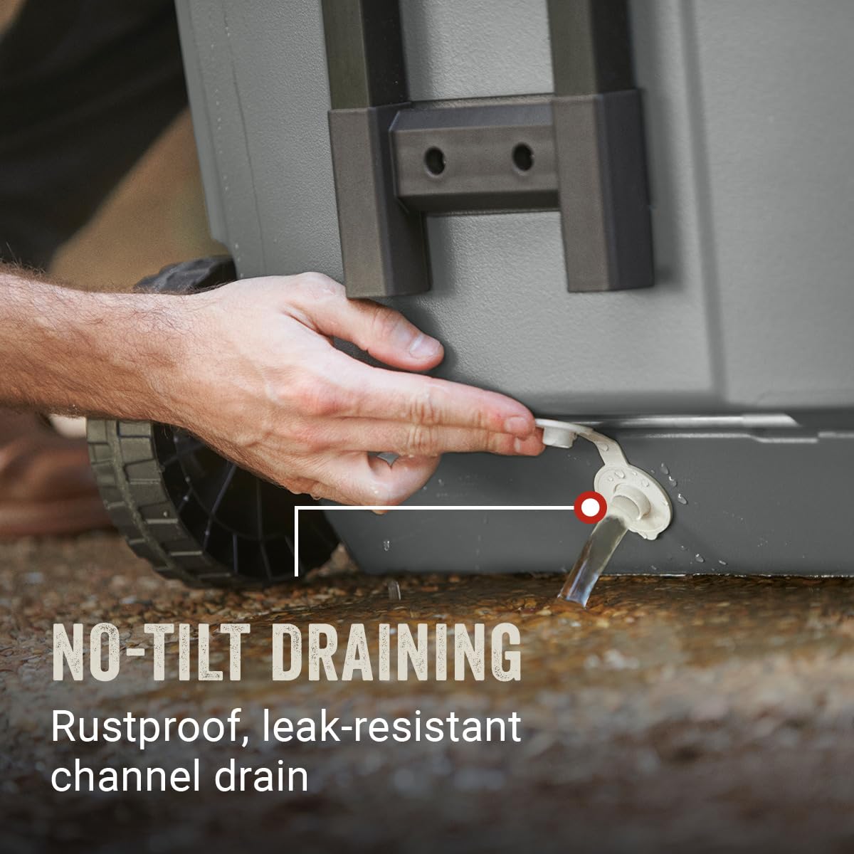 Coleman 316 Series channel drain and drain plug prevent leaks after use