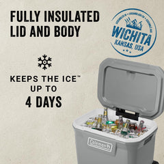 Coleman 316 Series lid with cup holders keeps drinks steady during outings