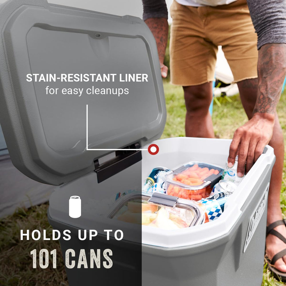 Coleman 316 Series stain-resistant liner cleans quickly after beach days