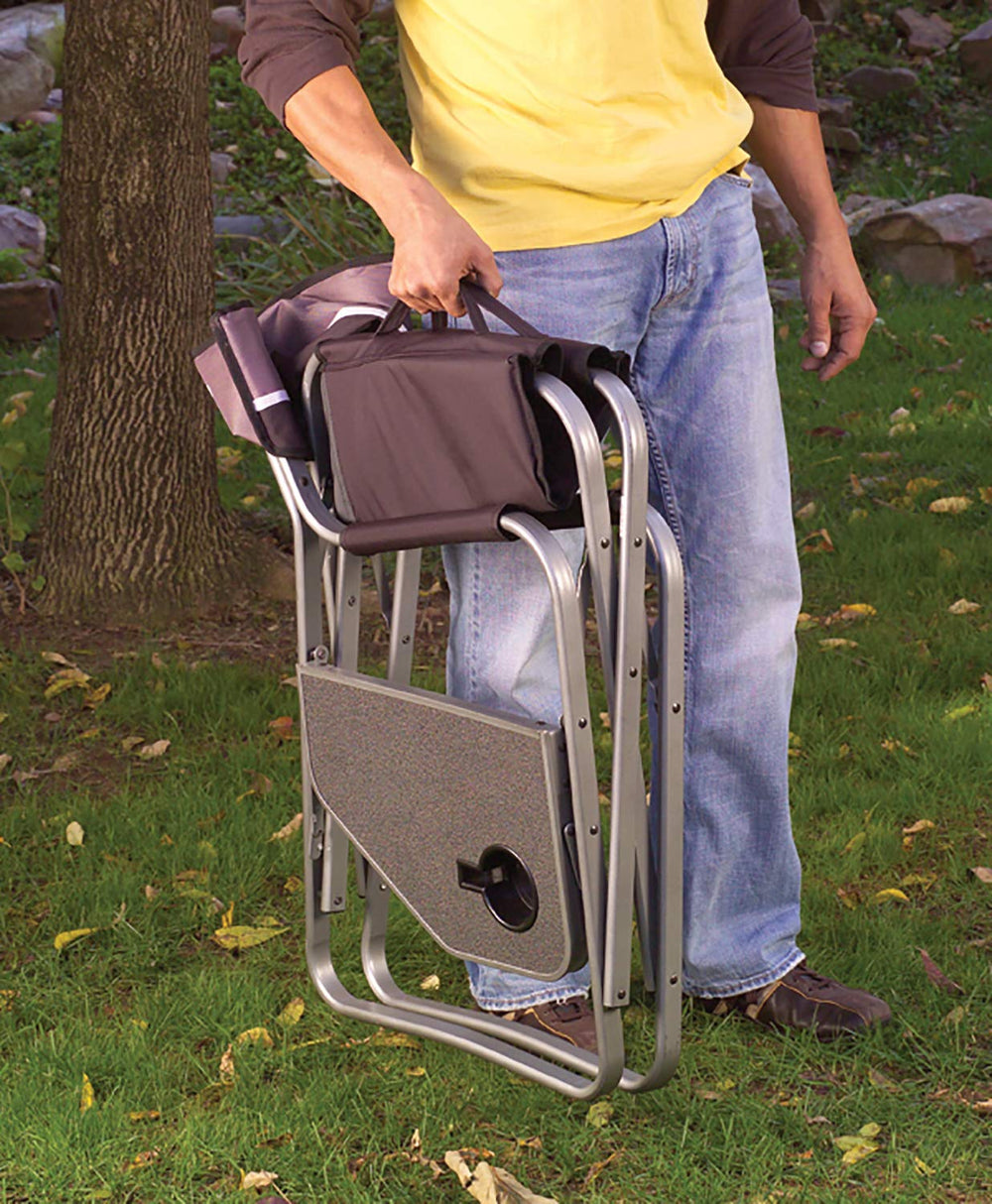 Coleman chair with angled seat and cushioned back for all-day comfort.