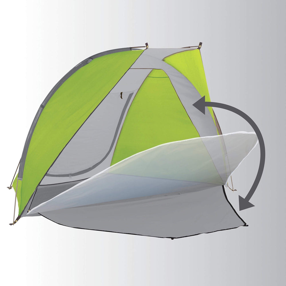 Coleman Beach Shade Shelter side view with airflow on warm afternoons