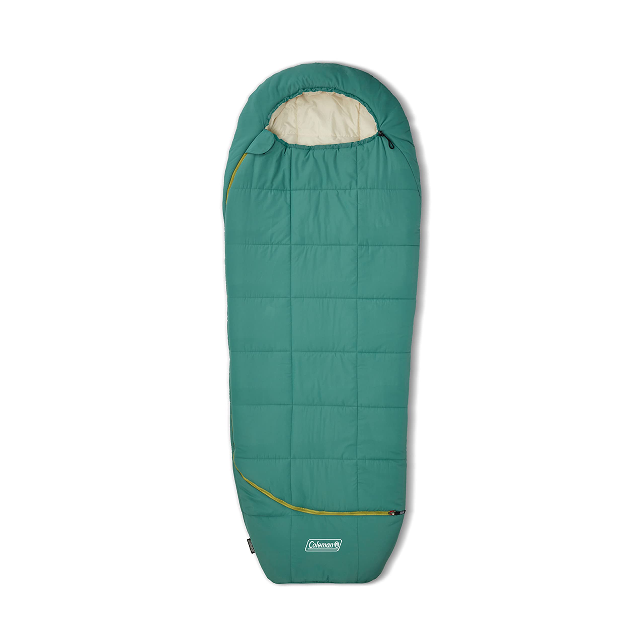 Coleman Big Bay sleeping bag headrest hood provides extra warmth and comfort.