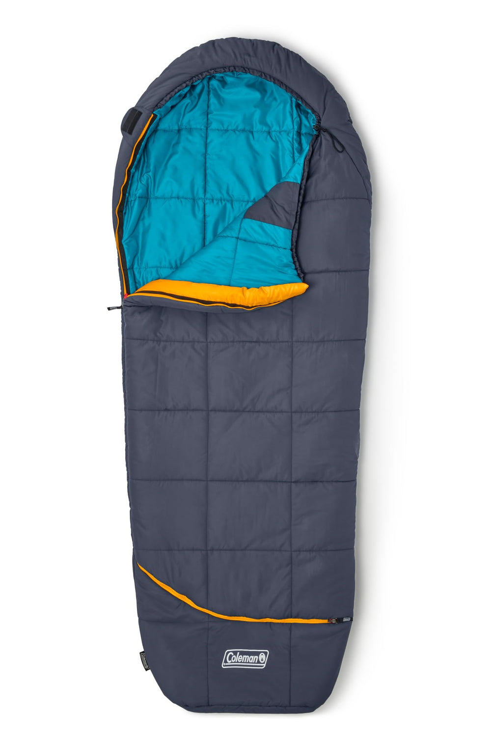 Coleman Big Bay headrest view showing cinched hood for warmth and neck support.