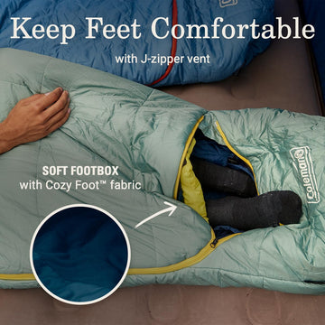 Coleman Big Bay ZipPlow snag-free zipper for smooth operation.