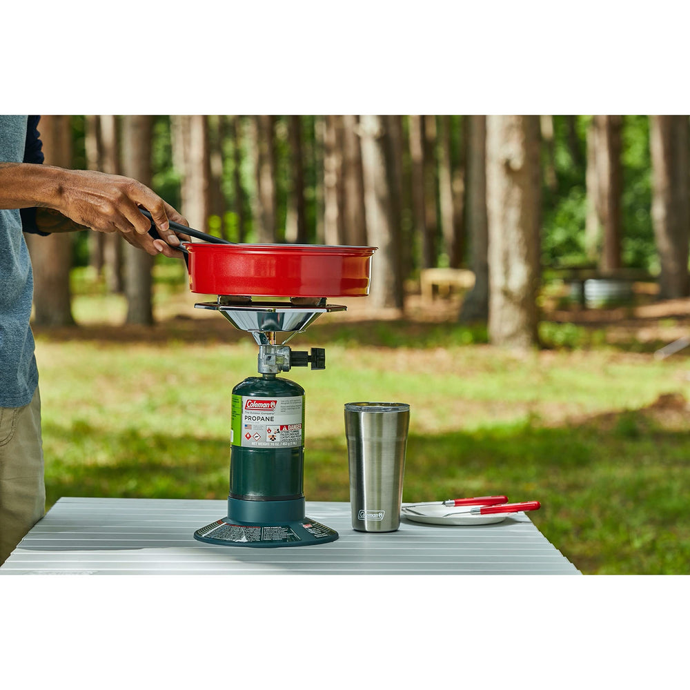 Coleman BottleTop runs on standard propane cylinders for convenience