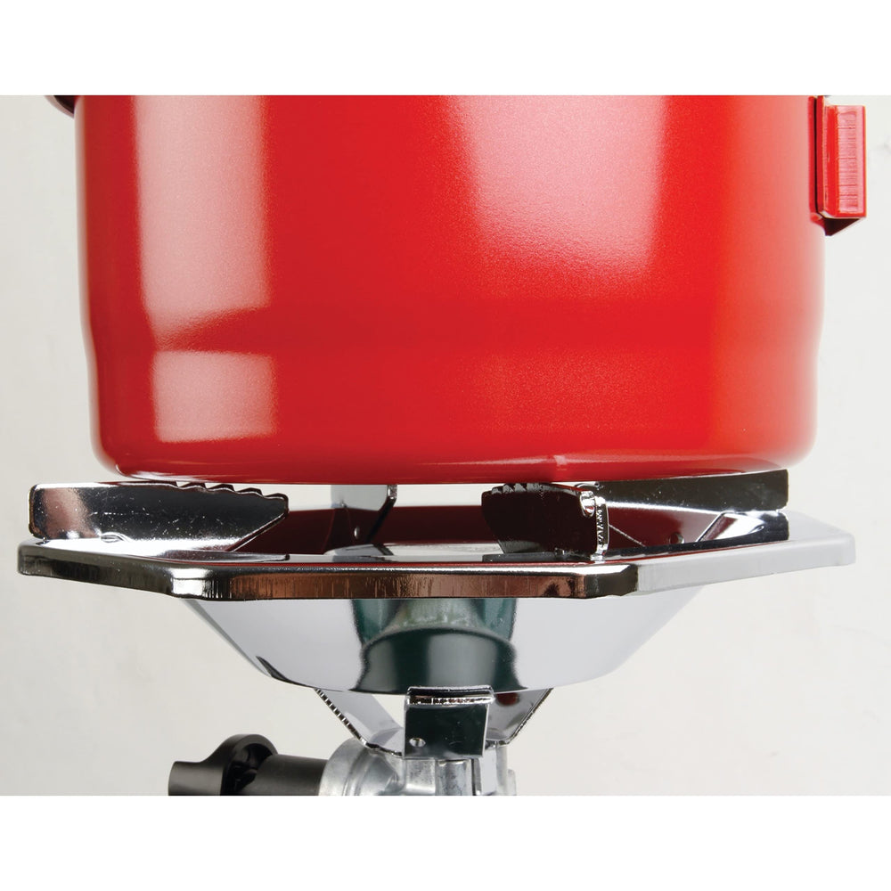 Coleman BottleTop wind-baffle design shields the flame for stable heat outdoors