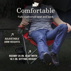 Coleman Broadband Mesh Quad Chair with mesh cup holder for beverages outdoors