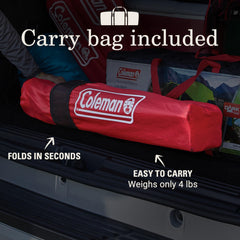 Coleman Broadband Mesh Quad Chair folded into carry bag for easy transport