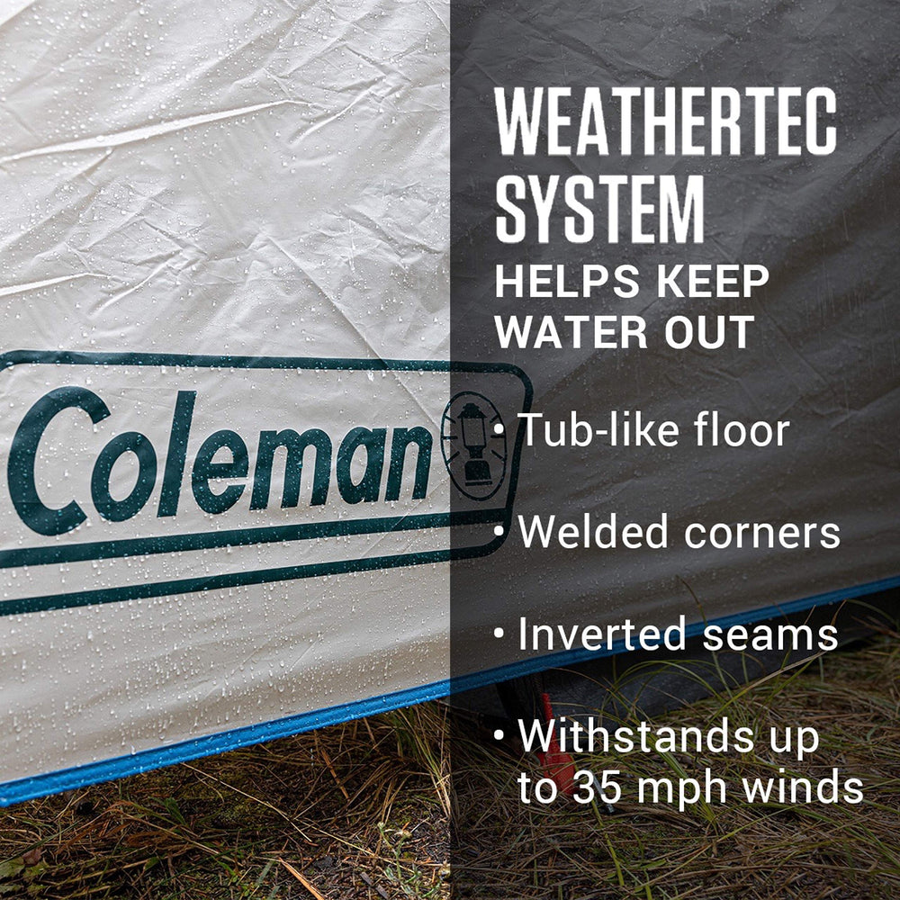 Coleman Cabin Tent high ceiling allows standing room and easier rearranging gear.