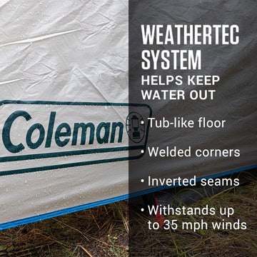 Coleman Cabin Tent panoramic windows brightening the interior and views