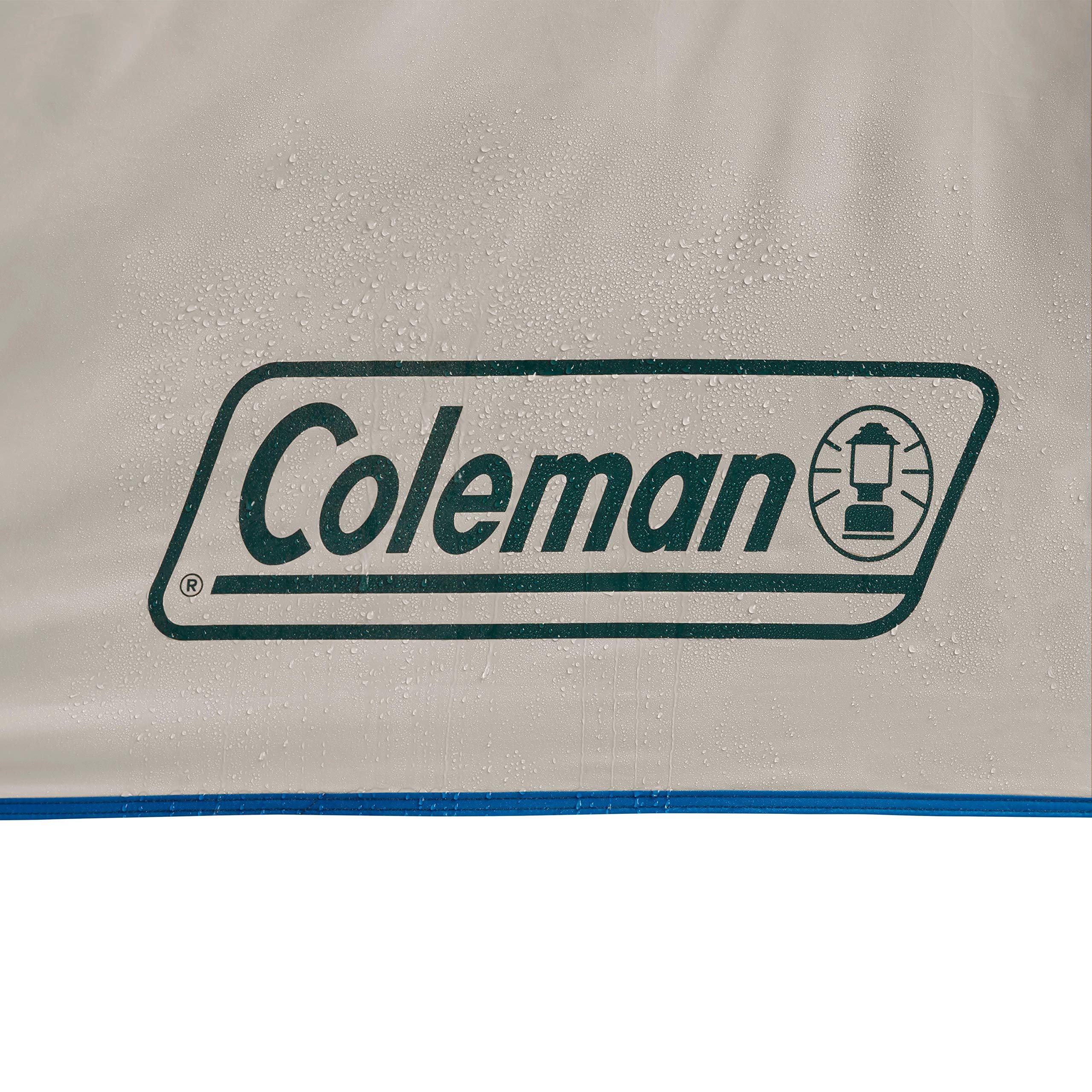 Coleman Cabin Tent fits two queen air beds for sleeping options.