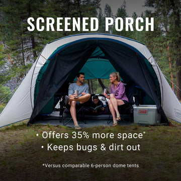 Coleman Cabin Tent interior with vertical walls offering standing room
