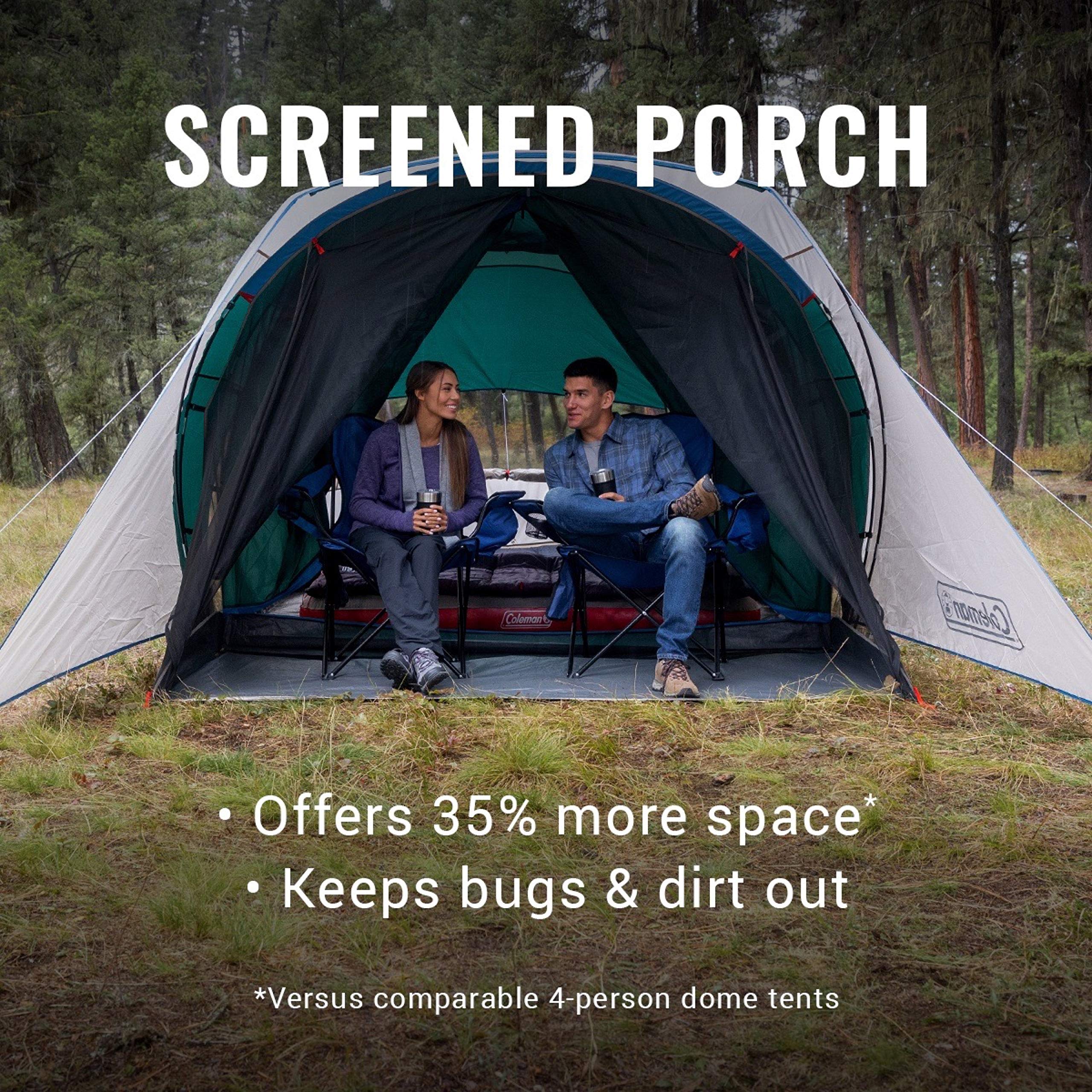 Coleman Cabin Tent vertical walls enable comfortable movement inside the roomy cabin.