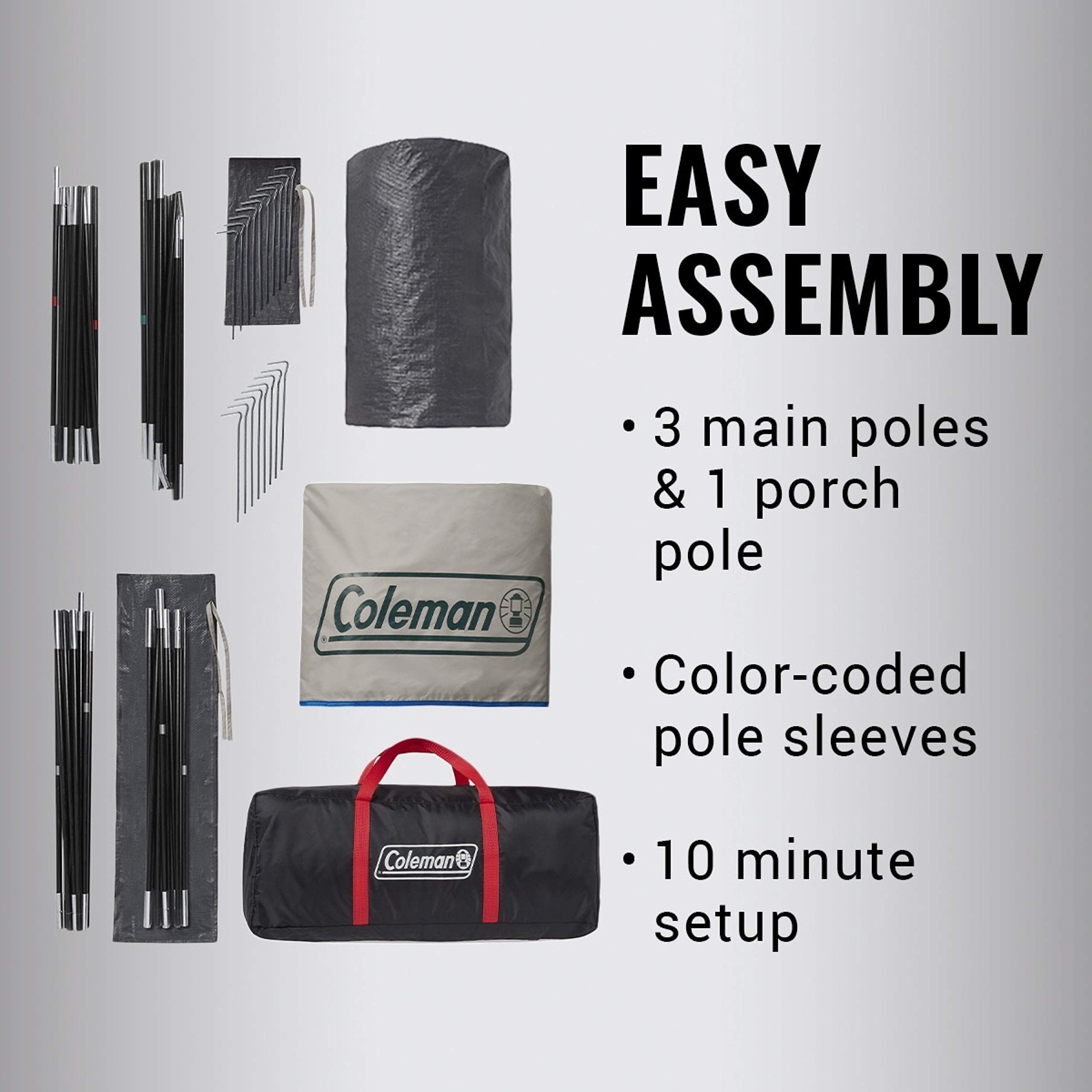 Coleman Cabin Tent WeatherTec floor protects from damp ground.