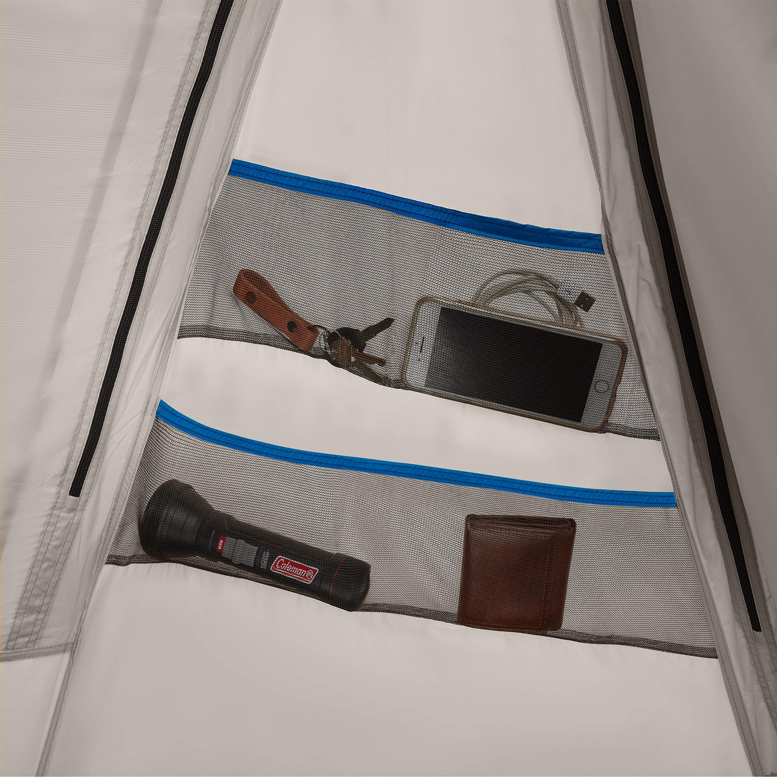 Coleman Cabin Tent withstands winds up to 35 mph.