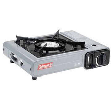 Coleman Camp Bistro 1-burner stove with carry case enabling easy outdoor cooking on trips.