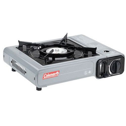 Coleman Camp Bistro 1-burner stove with carry case enabling easy outdoor cooking on trips.
