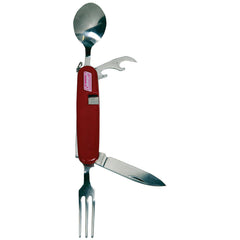 Coleman camping utensil set with fork highlights durable stainless steel for rugged campsite dining.
