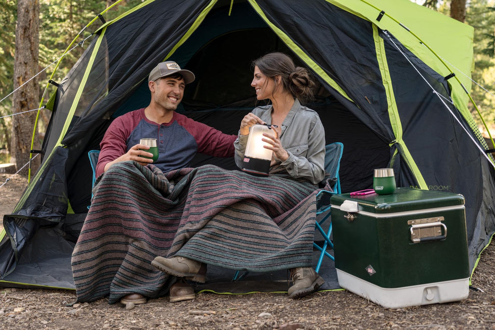 Coleman Carlsbad dark room sleeping interior offers cooler, darker rest.
