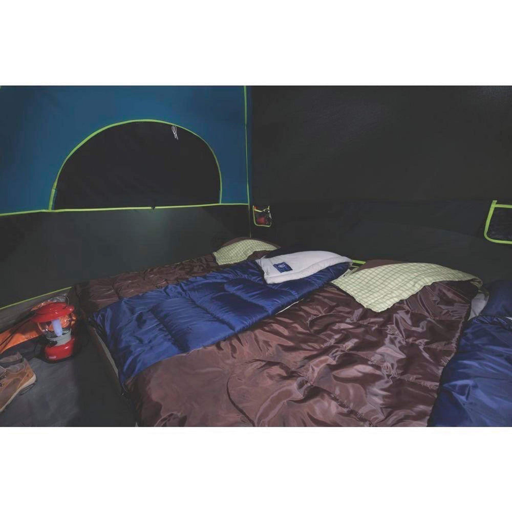 Coleman Carlsbad rainfly and weatherproof features protect against rain.