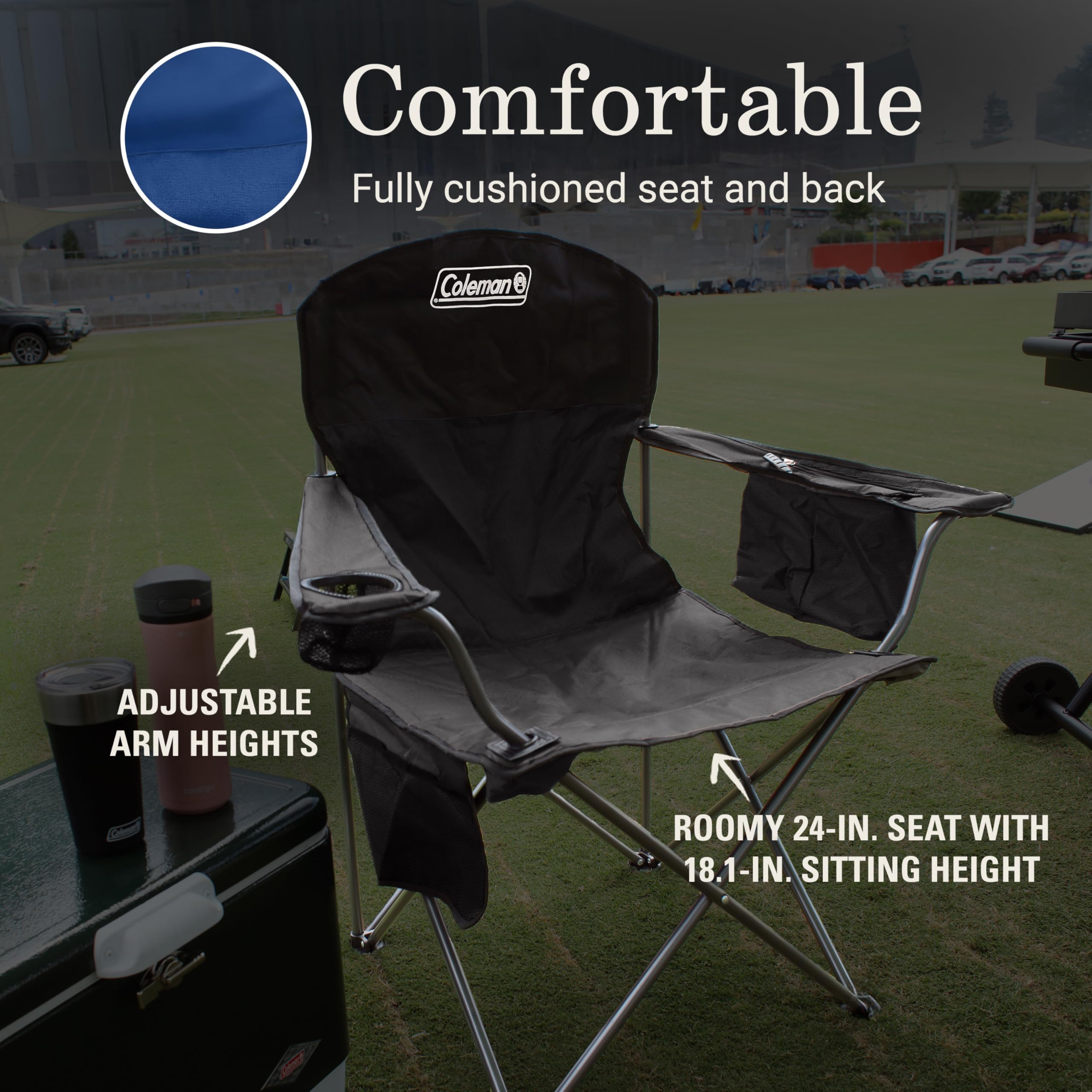 Sturdy 325 lb weight capacity supports diverse outdoor users.