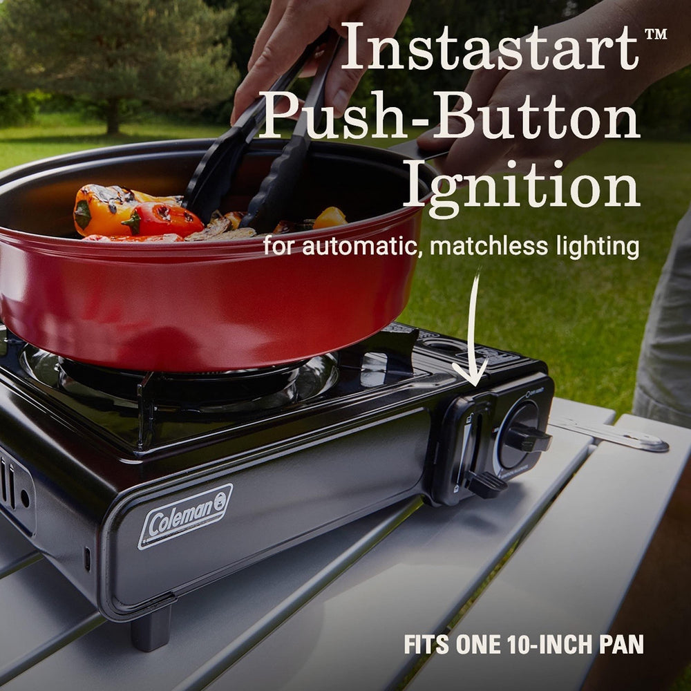 Coleman Classic stove with large base for stable cooking on uneven surfaces