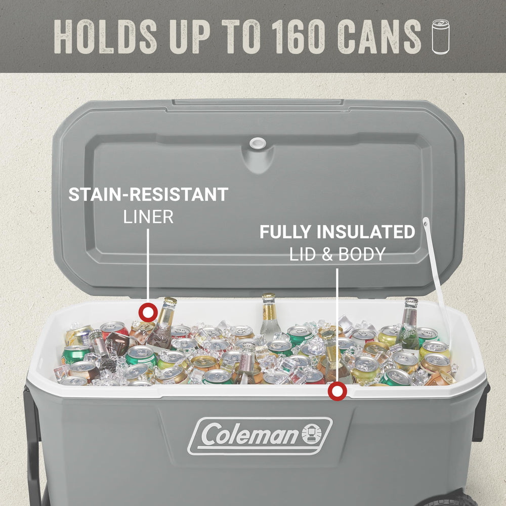 Coleman Classic 100-Quart Have-A-Seat lid supports up to 250 lbs