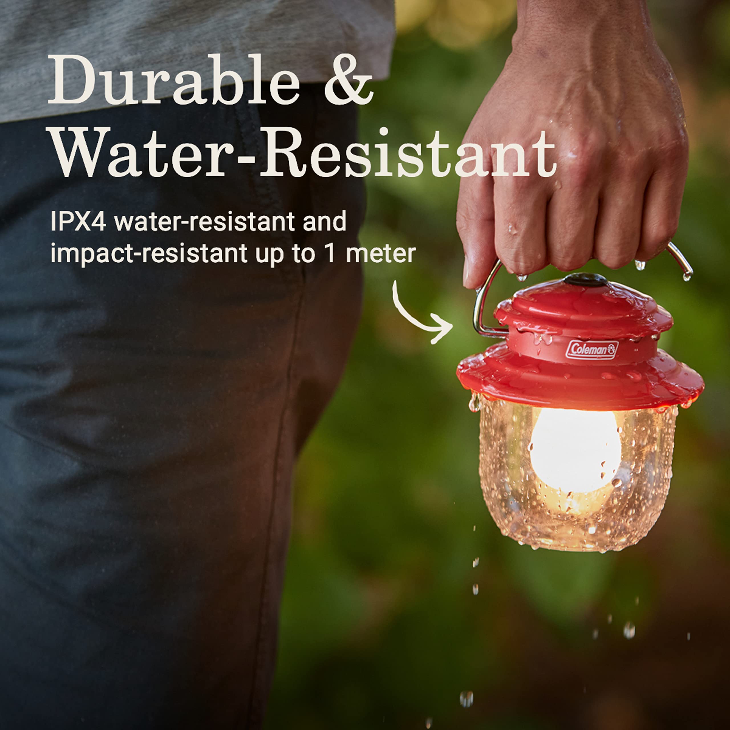 Coleman Classic 300-Lumen Lantern hanging capability for tent lighting