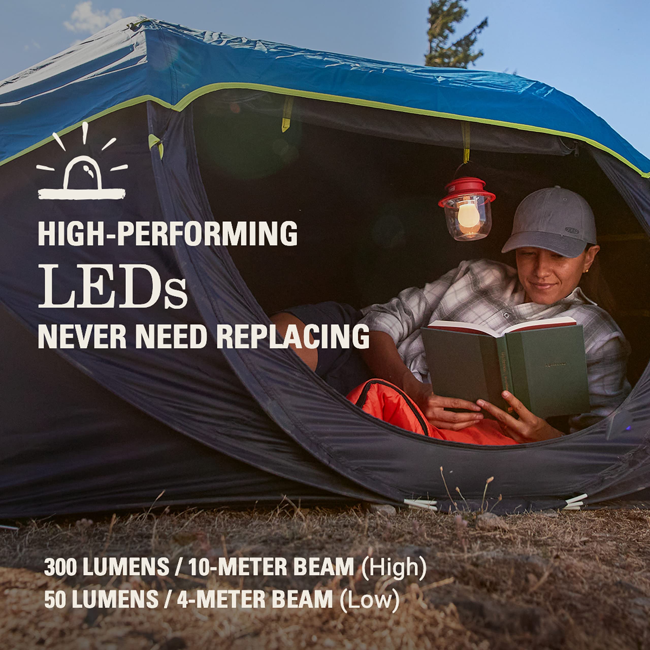 Coleman Classic 300-Lumen Lantern side handle enables easy carrying
