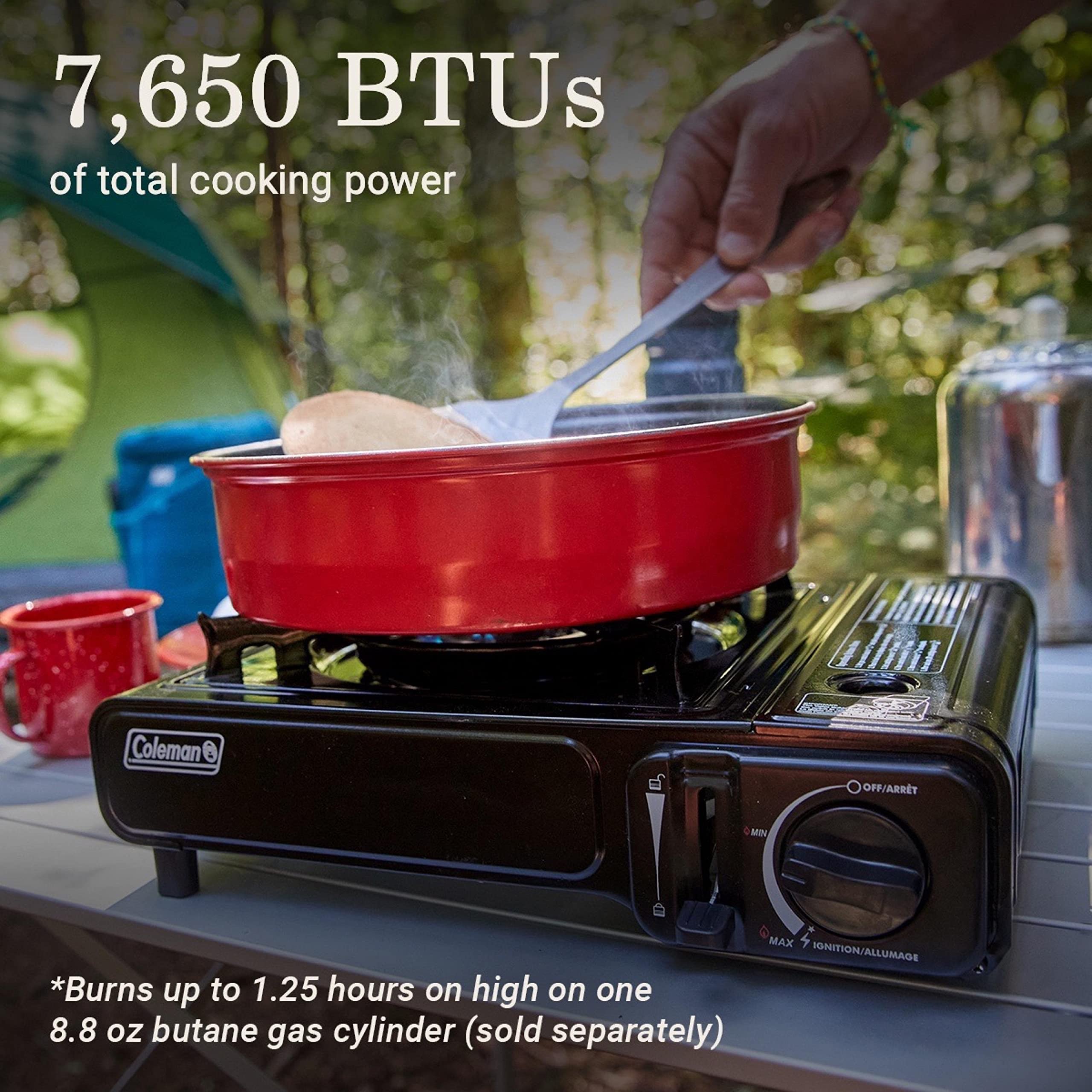 Coleman Classic Instastart ignition provides quick lighting for outdoor meals