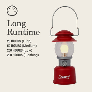 Coleman Classic LED Lantern low beam for extended backyard use.