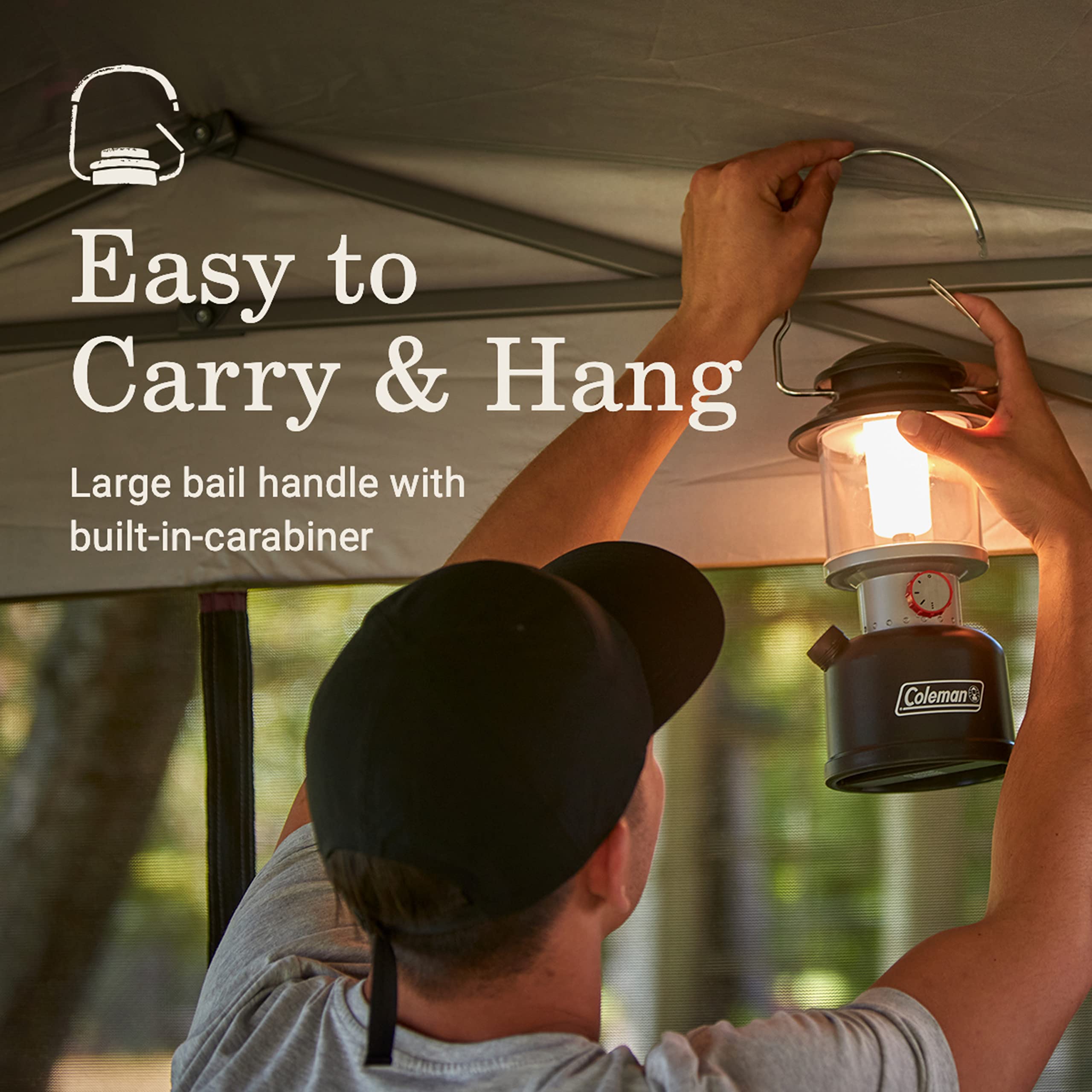 Coleman Classic Rechargeable LED Lantern battery indicator view monitor charge on the go