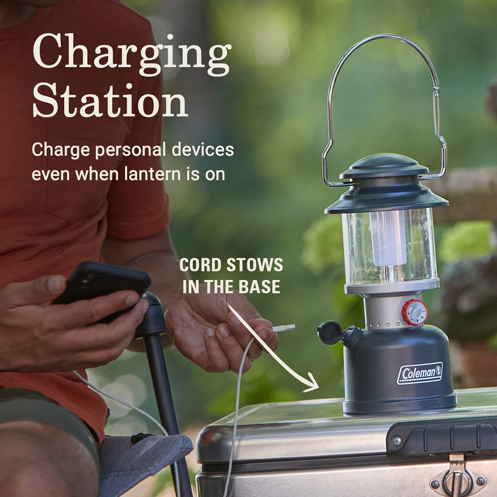 Coleman Classic Rechargeable LED Lantern in use during emergency scenario with versatile lighting